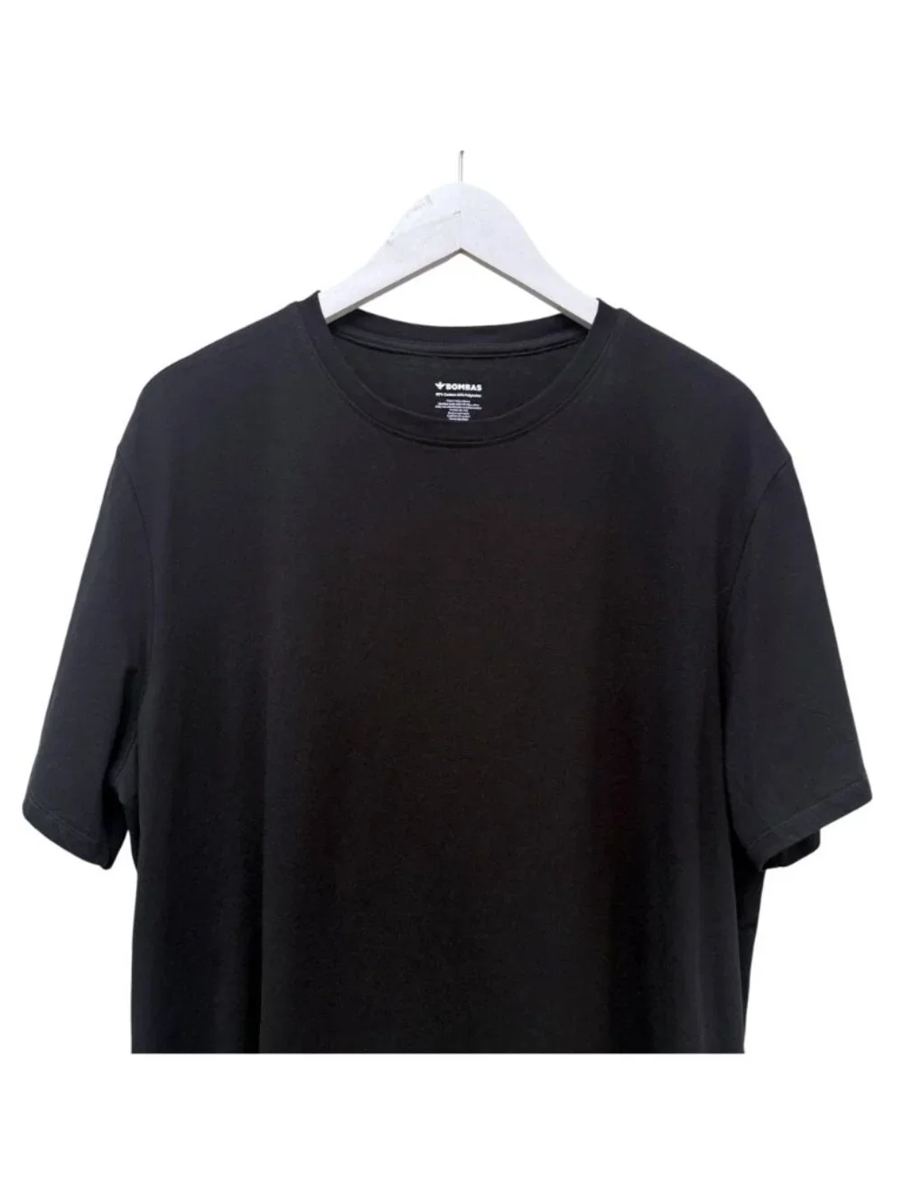 Bombas Mens Crew Neck T-Shirt  XL Black Short Sleeve Essential Tee